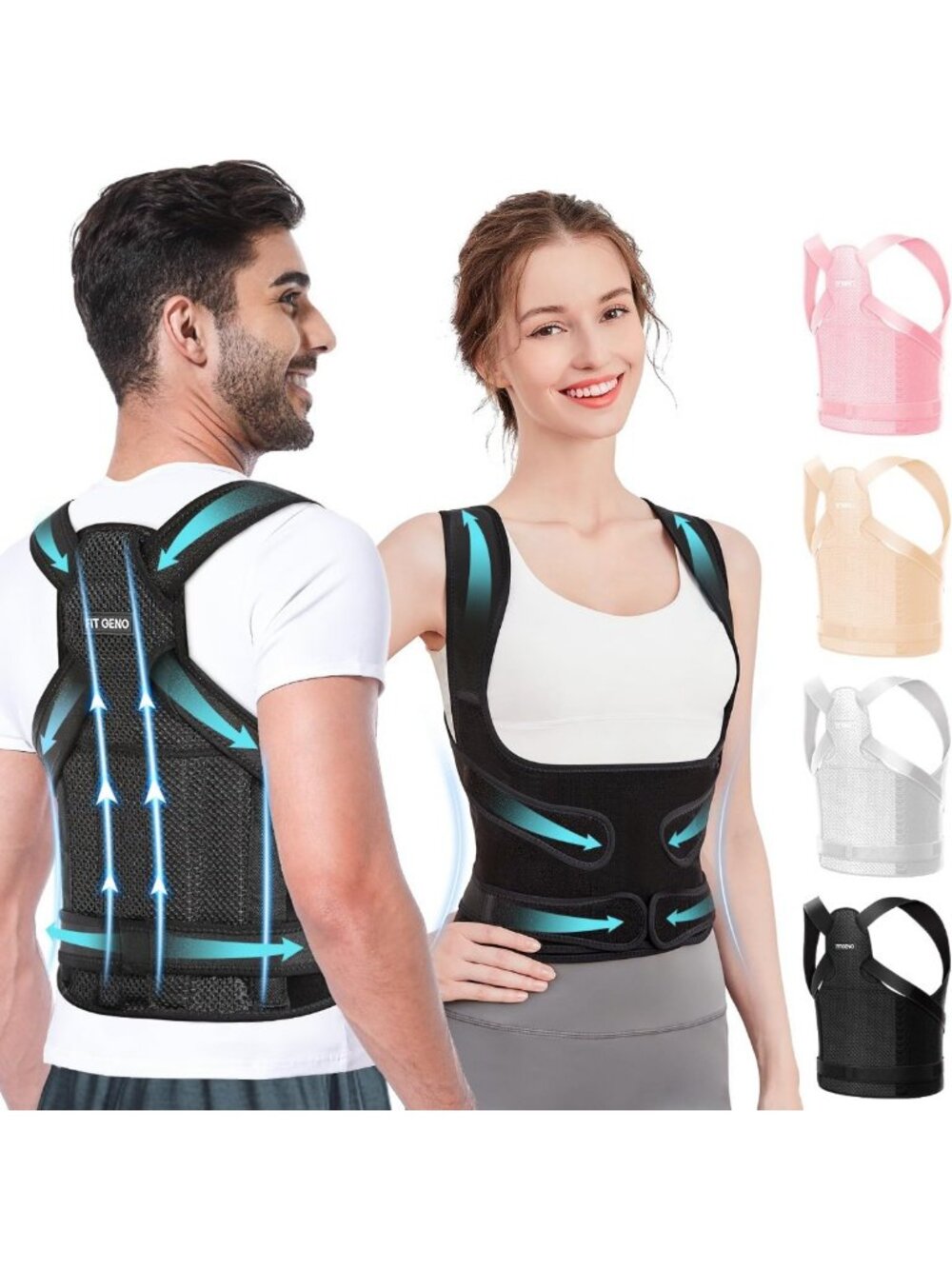 Posture Corrector for Men & Women - Back & Shoulder Support Brace, Adjustable